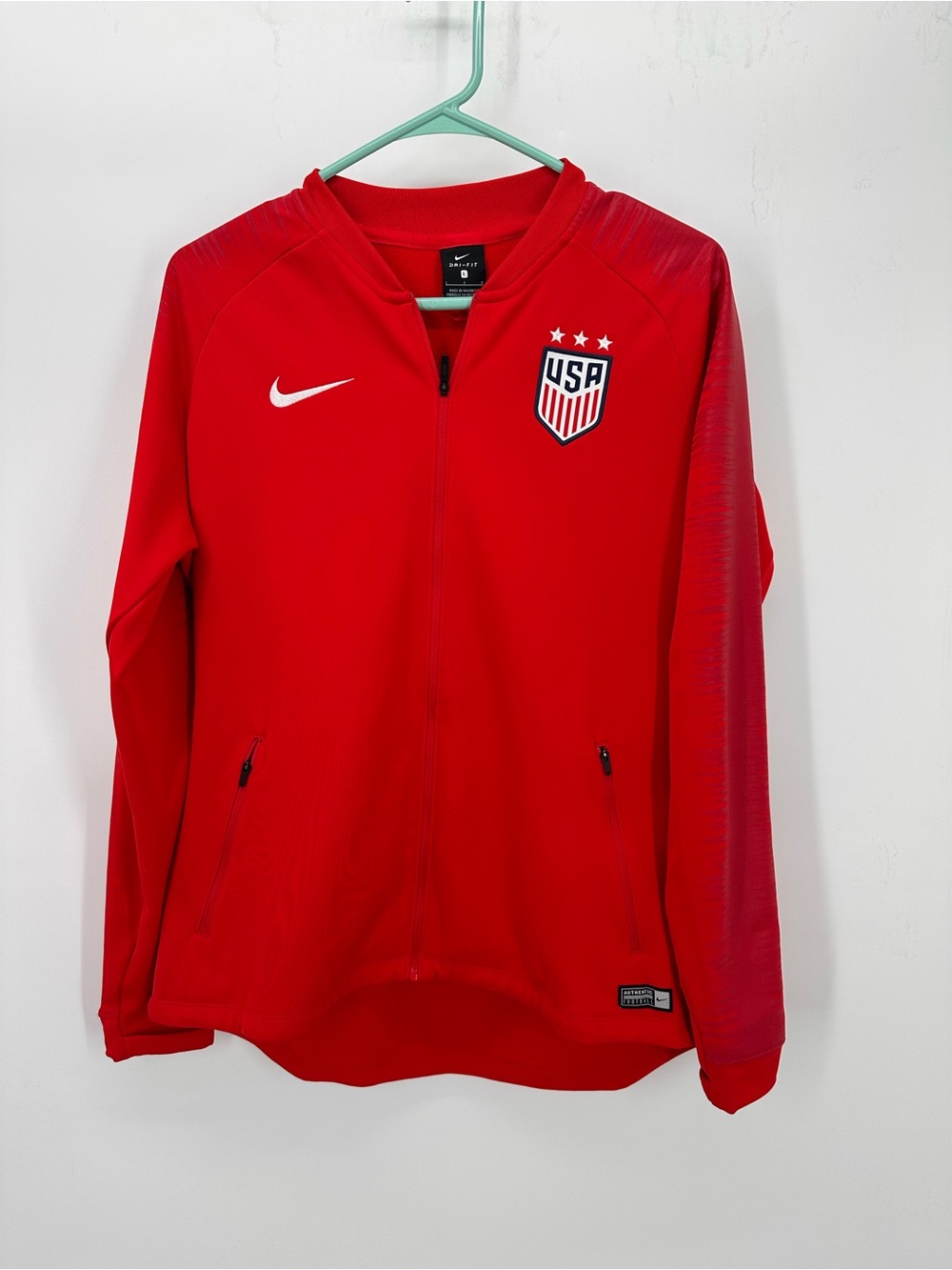 Team USA Soccer Jacket Women’s L Red Dri-Fit 2018 National Team Nike